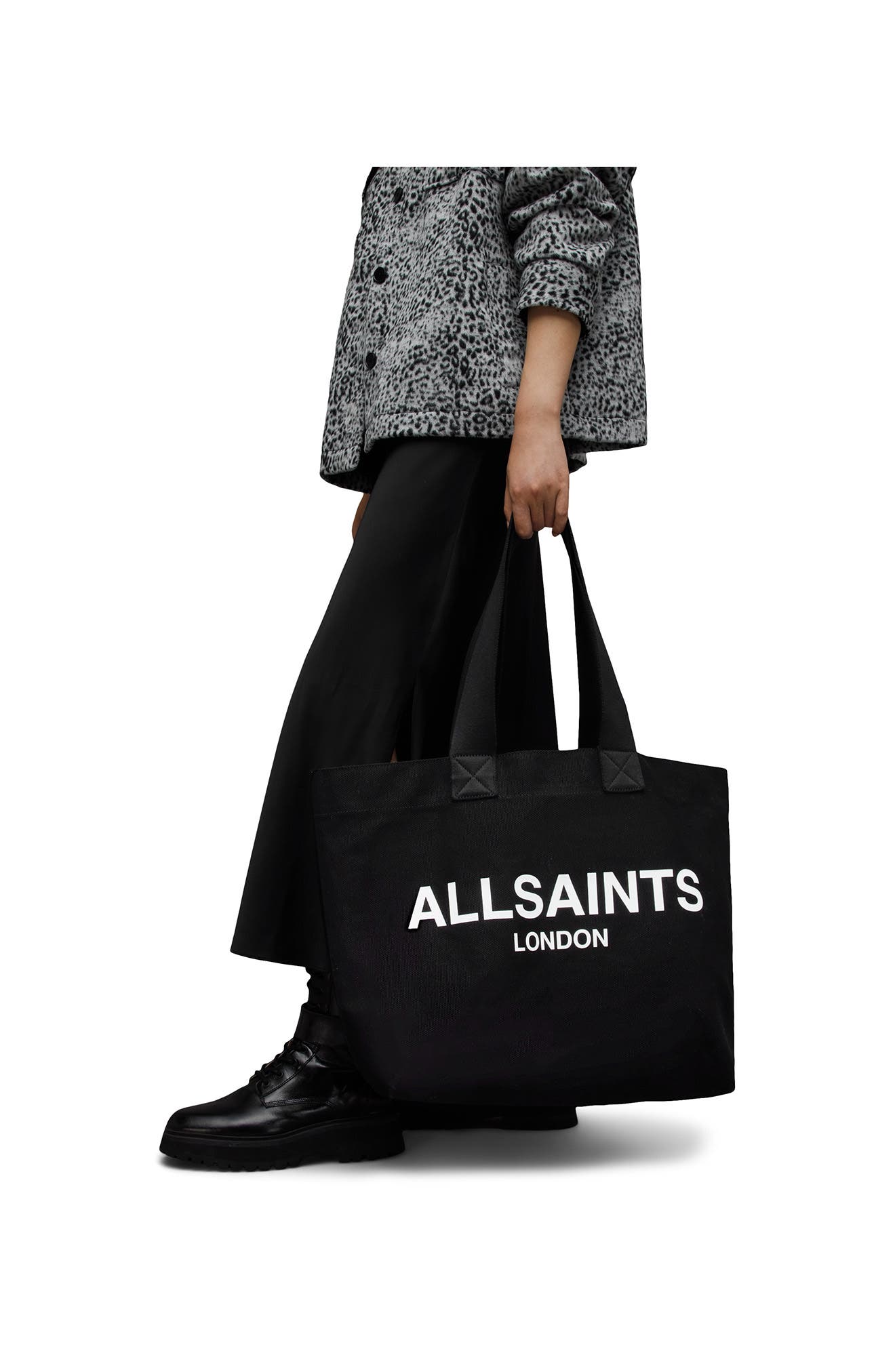 AllSaints Ali Canvas Tote, Alternate, color, 