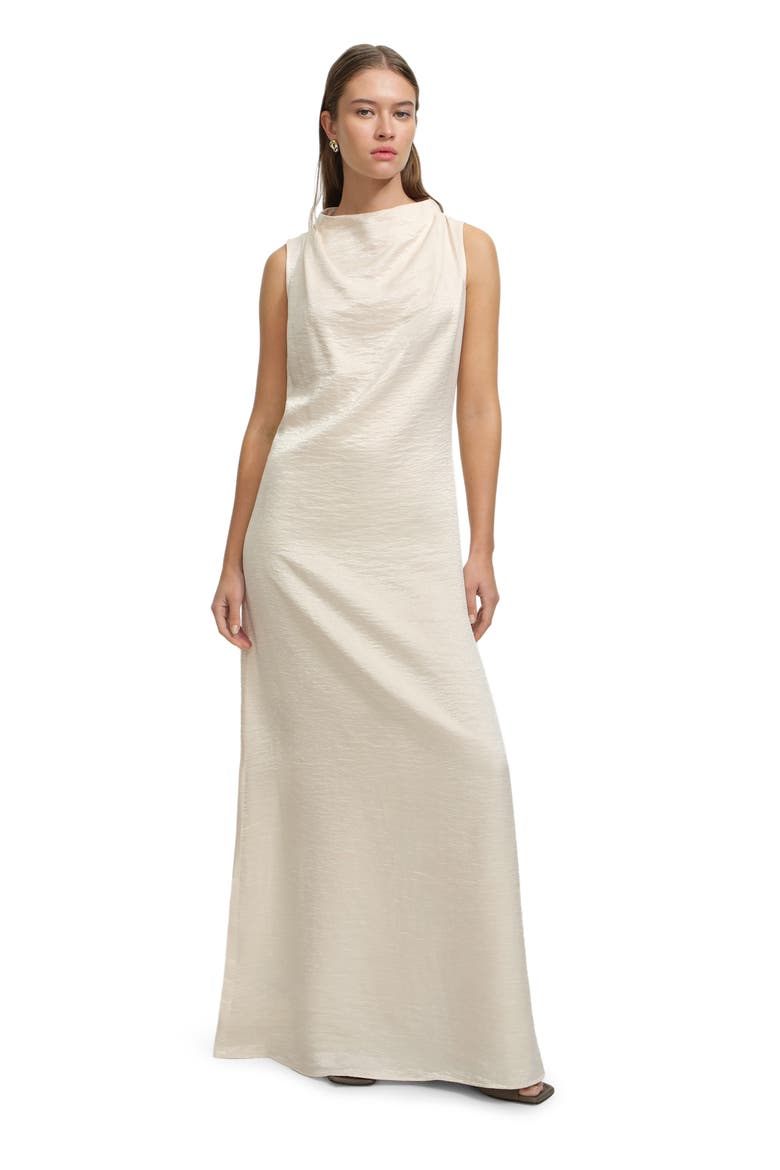 Senna Funnel Neck Gown, Alternate, color, PEARL