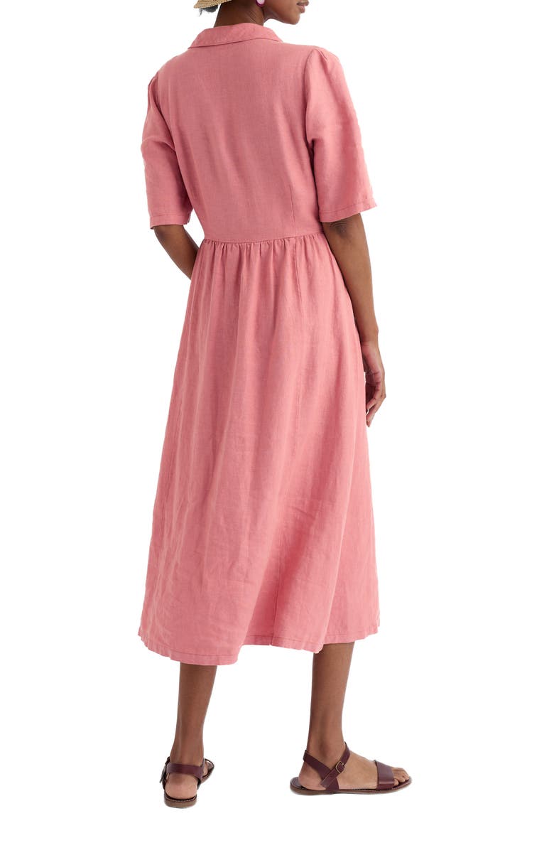 Seasalt Cornwall Fen Linen Midi Dress, Alternate, color, Wild Rose Swatch
