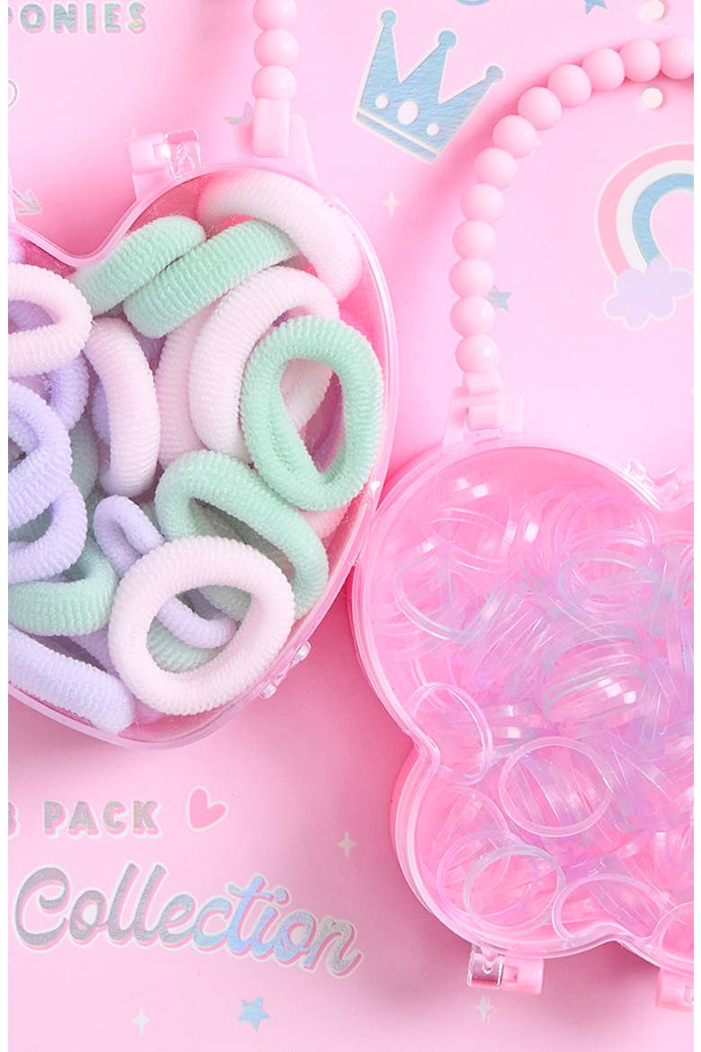 Kids' 3-Piece Storage Hair Tie Set, Alternate, color, PINK COMBO