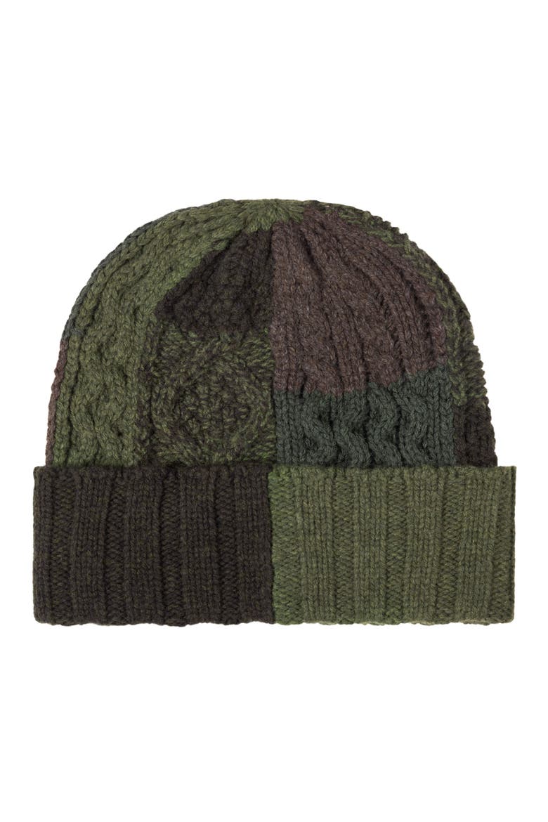 Patchwork Beanie, Alternate, color, Olive Multi