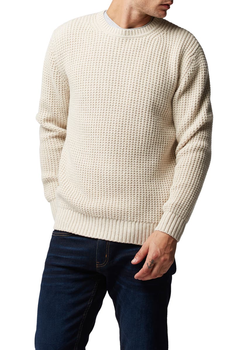 Rodd & Gunn Huntly West Waffle Knit Cotton Blend Crewneck Sweater, Main, color, 