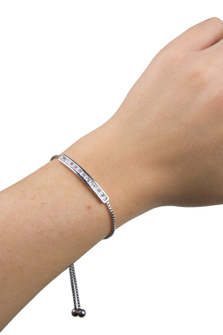 Princess CZ Bracelet, Alternate, color, CLEAR/SILVER