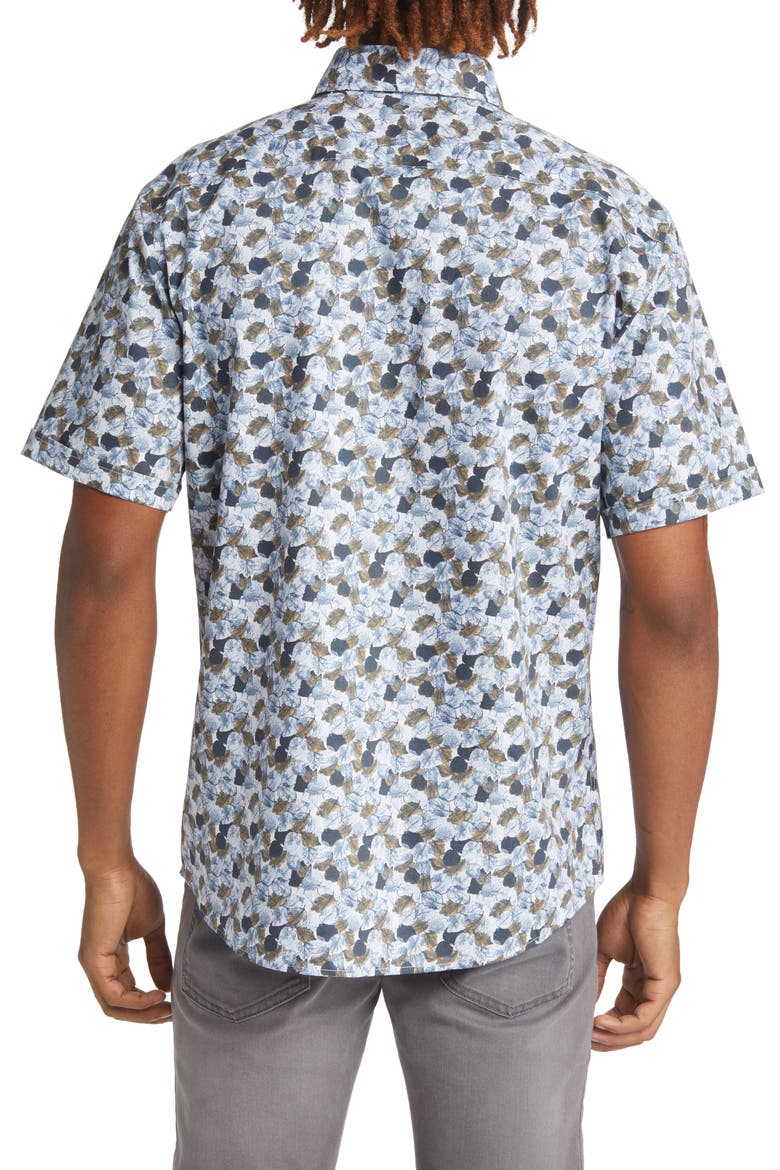 Hardy Floral Stretch Short Sleeve Button-Up Shirt, Alternate, color, MUSCAT