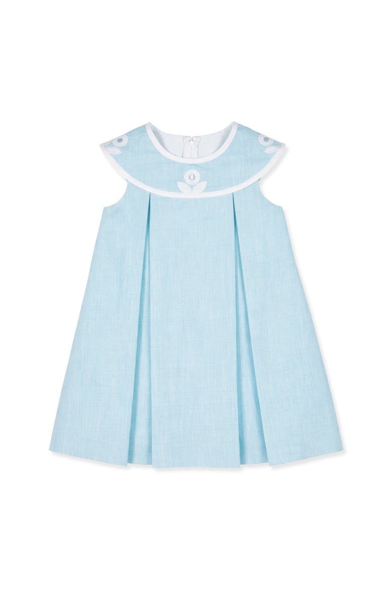 Linen-Look Dress With Vintage Flower, Main, color, Blue
