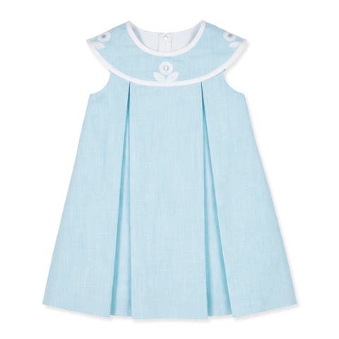 Linen-Look Dress With Vintage Flower (Toddler, Little Kid)