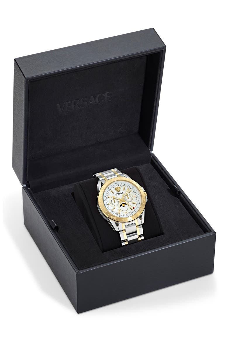 V-Galaxy Moonphase Two-Tone Bracelet Watch, 43mm, Alternate, color, TWO TONE