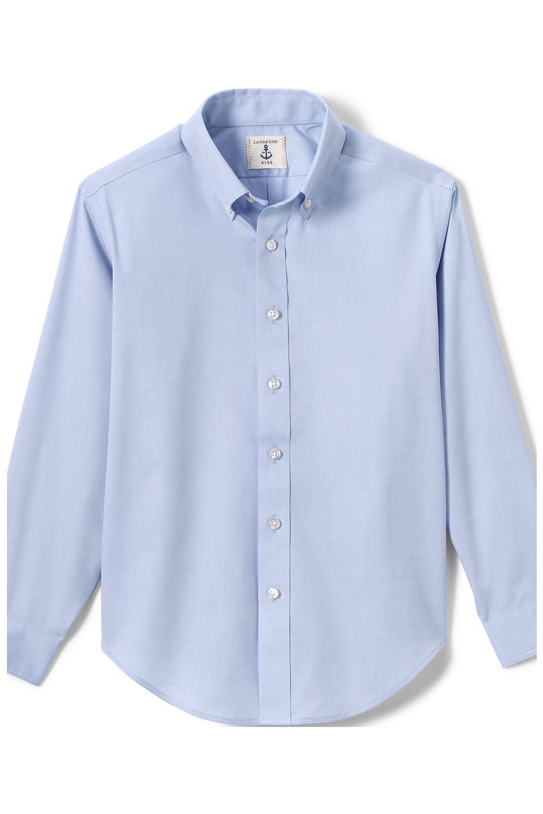 School Uniform Boys Long Sleeve No Iron Pinpoint Dress Shirt, Alternate, color, Blue