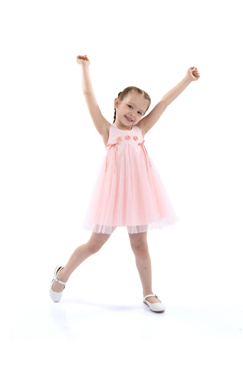 Rose Ribbon Dress, Main, color, Peach Blush