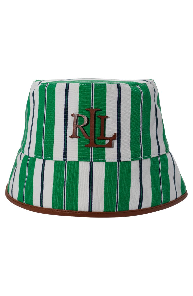 Lauren Ralph Lauren Stripe Canvas Bucket Hat, Alternate, color, 