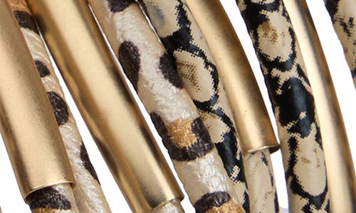 Saachi Leopard Print Layered Cord Bracelet In Multi