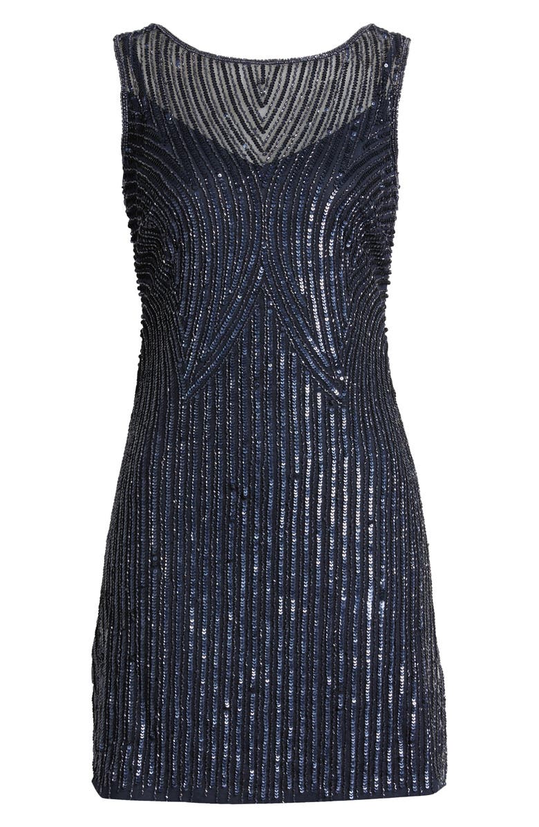 Pisarro Nights Beaded Sleeveless Cocktail Dress, Alternate, color, Navy