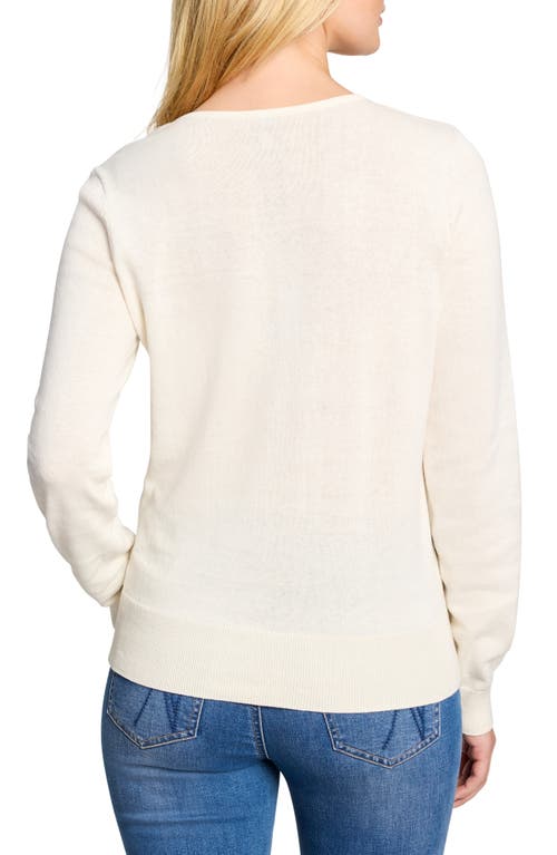 Nic + Zoe Nic+zoe Set In V-neck Sweater In White