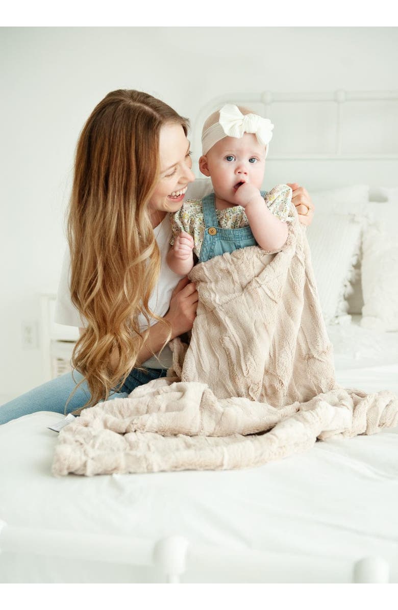 Minky Couture Sorbet Almond Croissant Blanket, Alternate, color, Beige