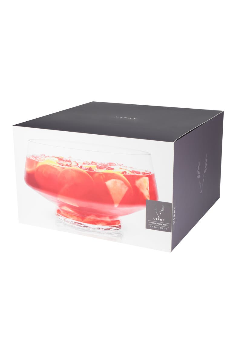 Raye Footed Heavy Base Punch Bowl, Alternate, color, CLEAR