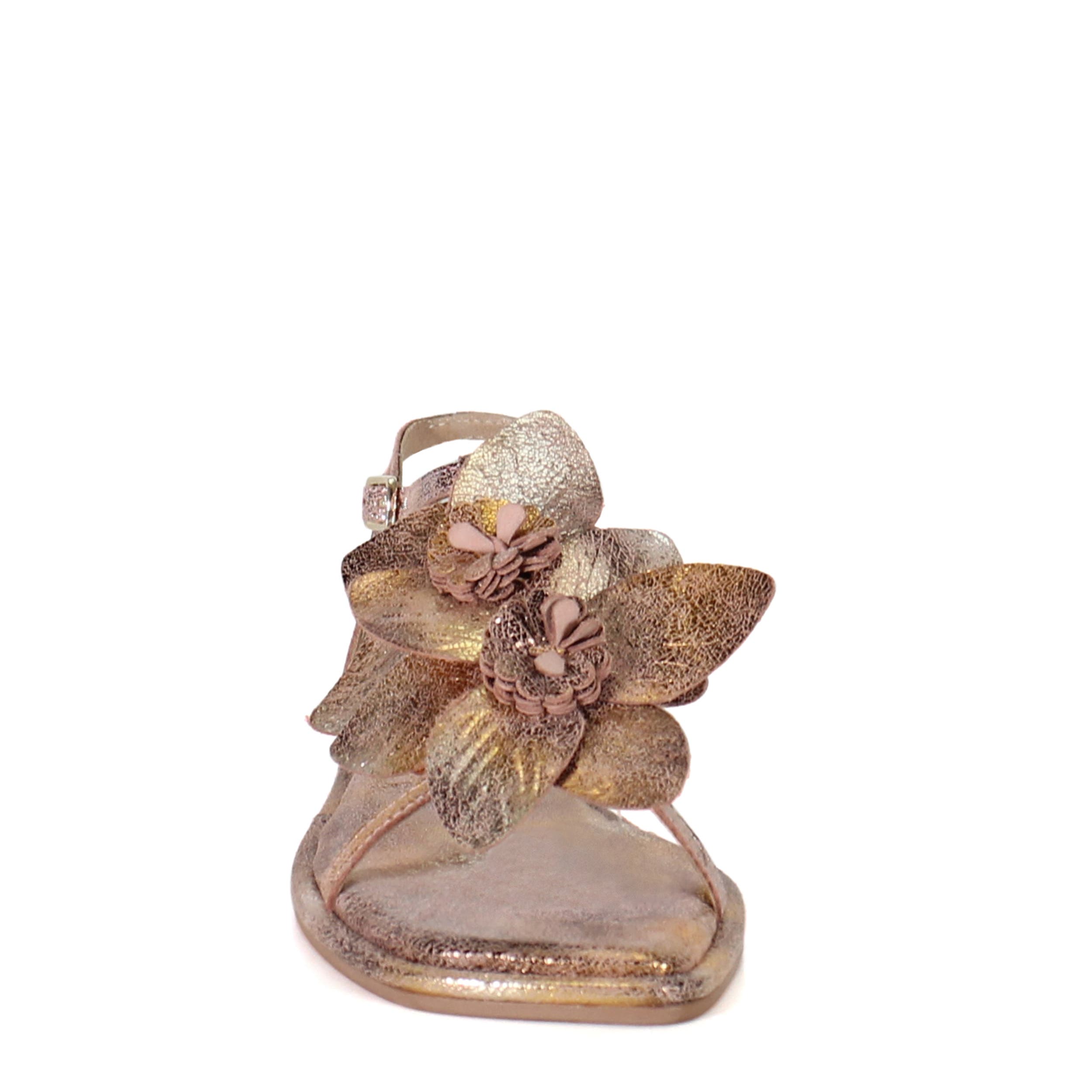 Diba True PER SHING Leather Floral Flat Dress Sandal, Alternate, color, Blush