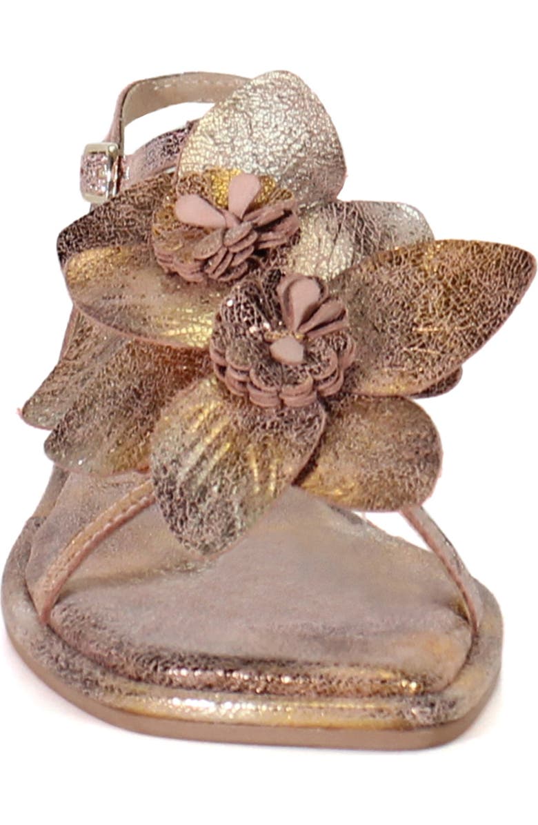 Diba True PER SHING Leather Floral Flat Dress Sandal, Alternate, color, Blush