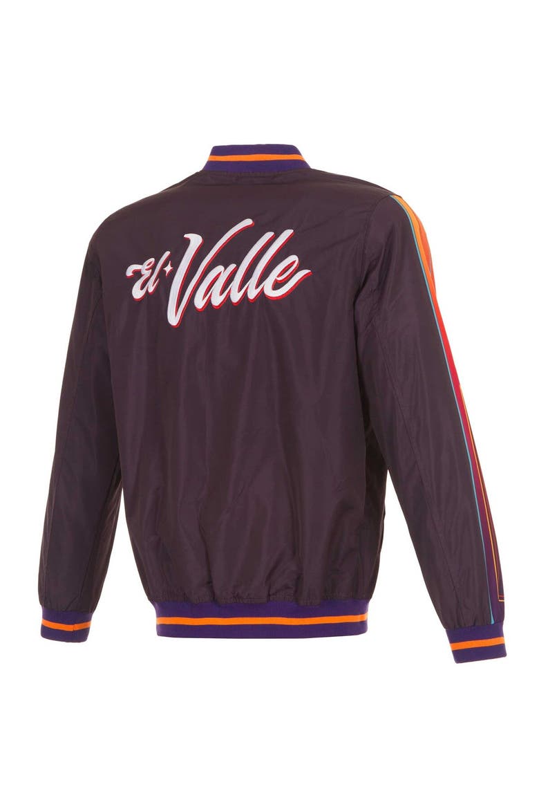 Men's JH Design Purple Phoenix Suns 2023/24 City Edition Nylon Full-Zip Bomber Jacket, Alternate, color, Purple