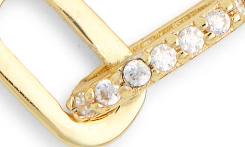 Argento Vivo Sterling Silver Pavé Cubic Zirconia Interlock Pendant Necklace In Gold