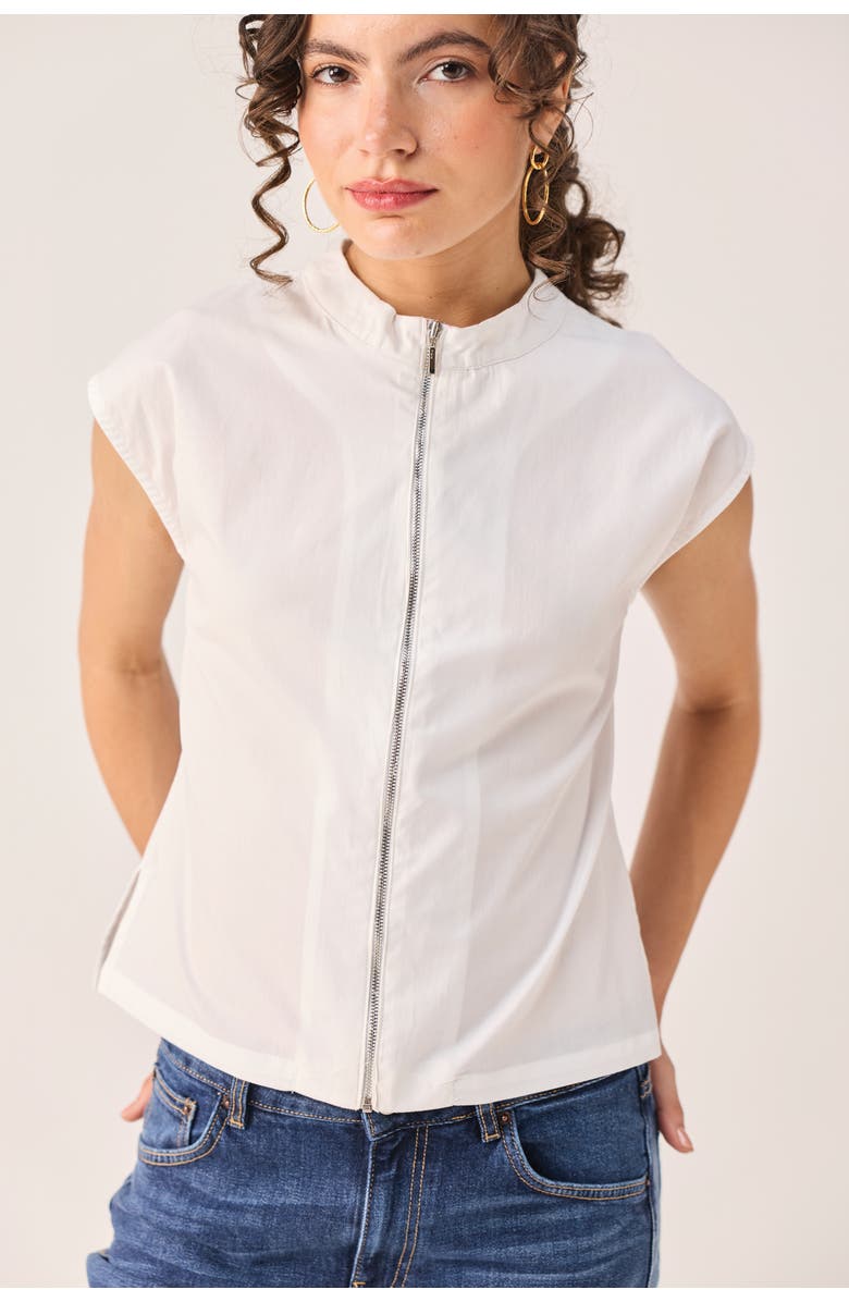 Reistor Zip Front Top, Alternate, color, White