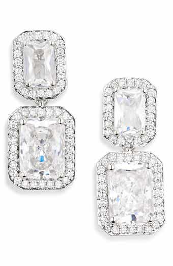 Nadri Modern Love Pavé Halo Drop Earrings
