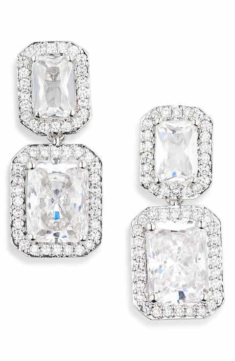 Nadri Modern Love Pavé Halo Drop Earrings