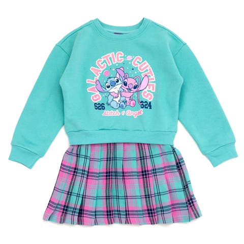 Long Sleeve Plaid Dress (Toddler, Little Kid & Big Kid)