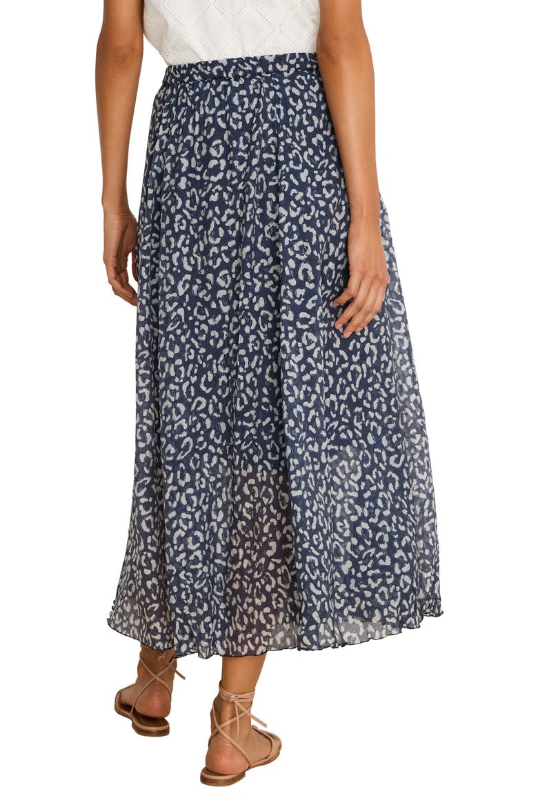 Leopard Crinkle Maxi Skirt, Alternate, color, INDIGO MULTI