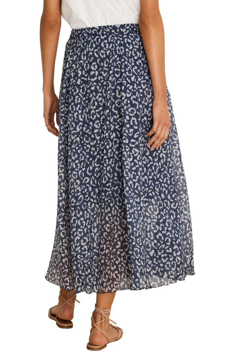 NIC+ZOE Leopard Crinkle Maxi Skirt, Alternate, color, Indigo Multi