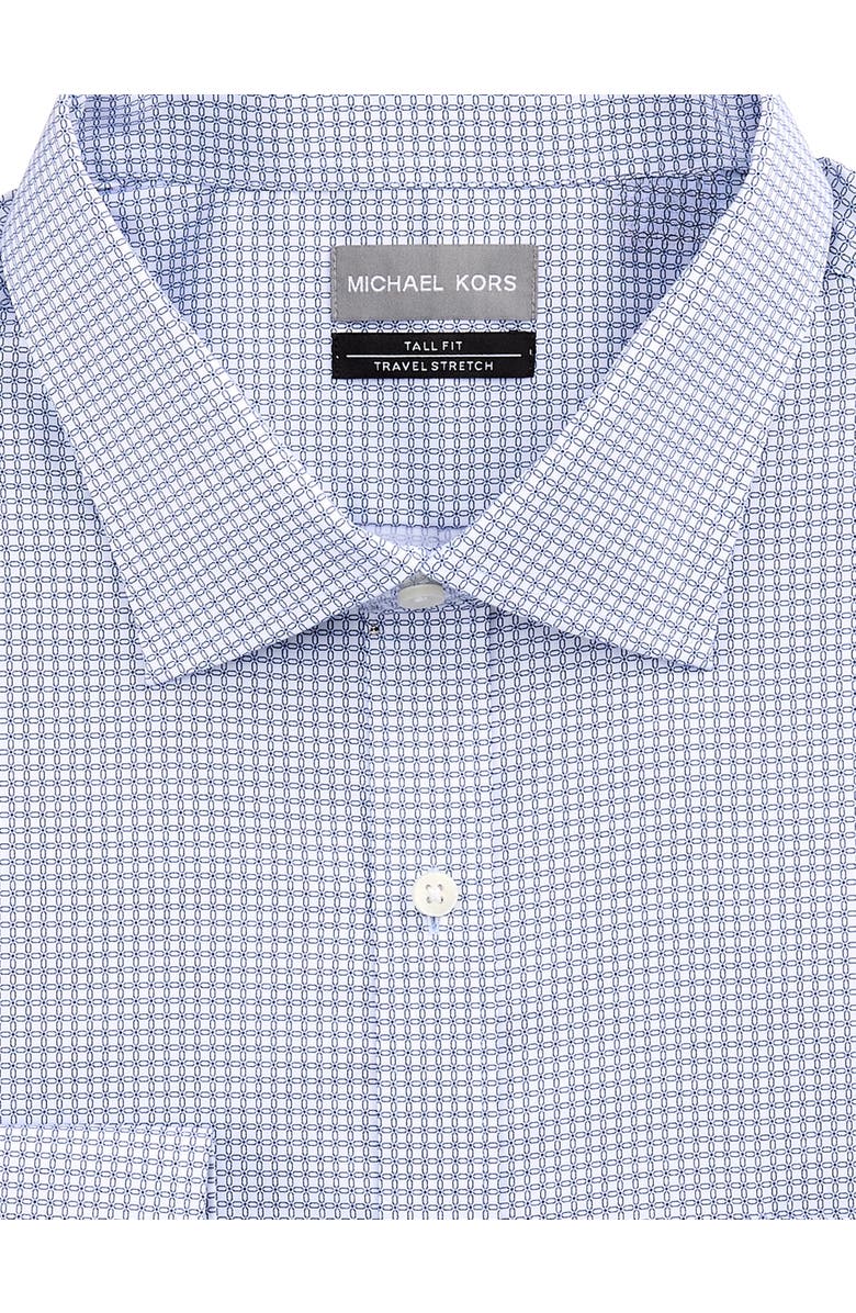 Michael Kors Big & Tall Linked Grid Performance Dress Shirt, Alternate, color, Navy