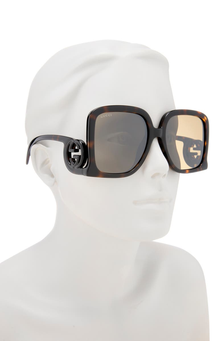 Gucci 55mm Square Sunglasses, Alternate, color, 