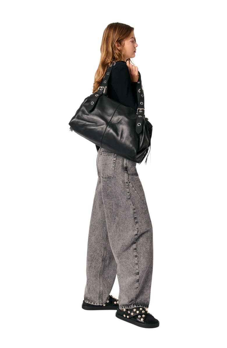 maje Low-neck rib knit sweater, Alternate, color,