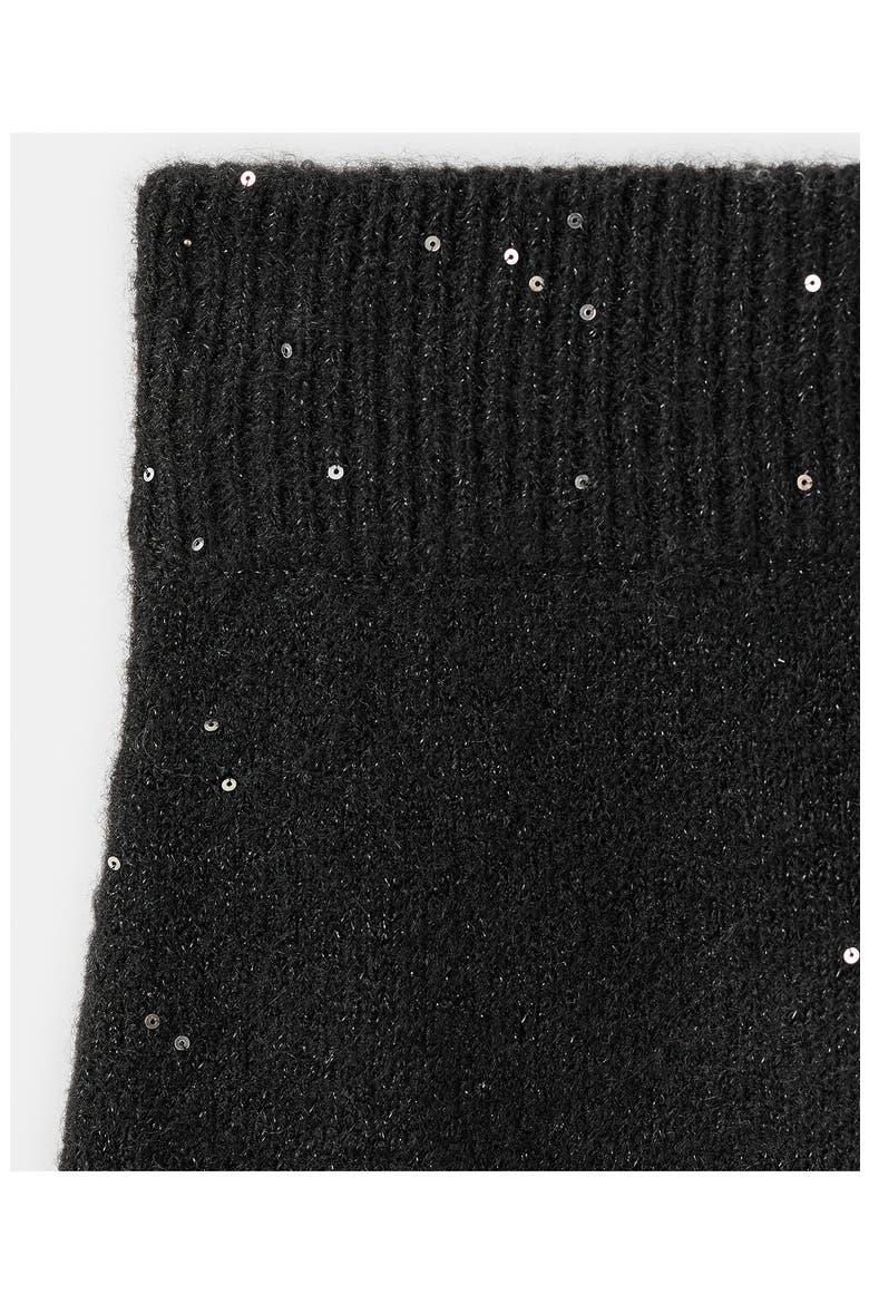 Sequin Knit Skirt, Alternate, color, BLACK