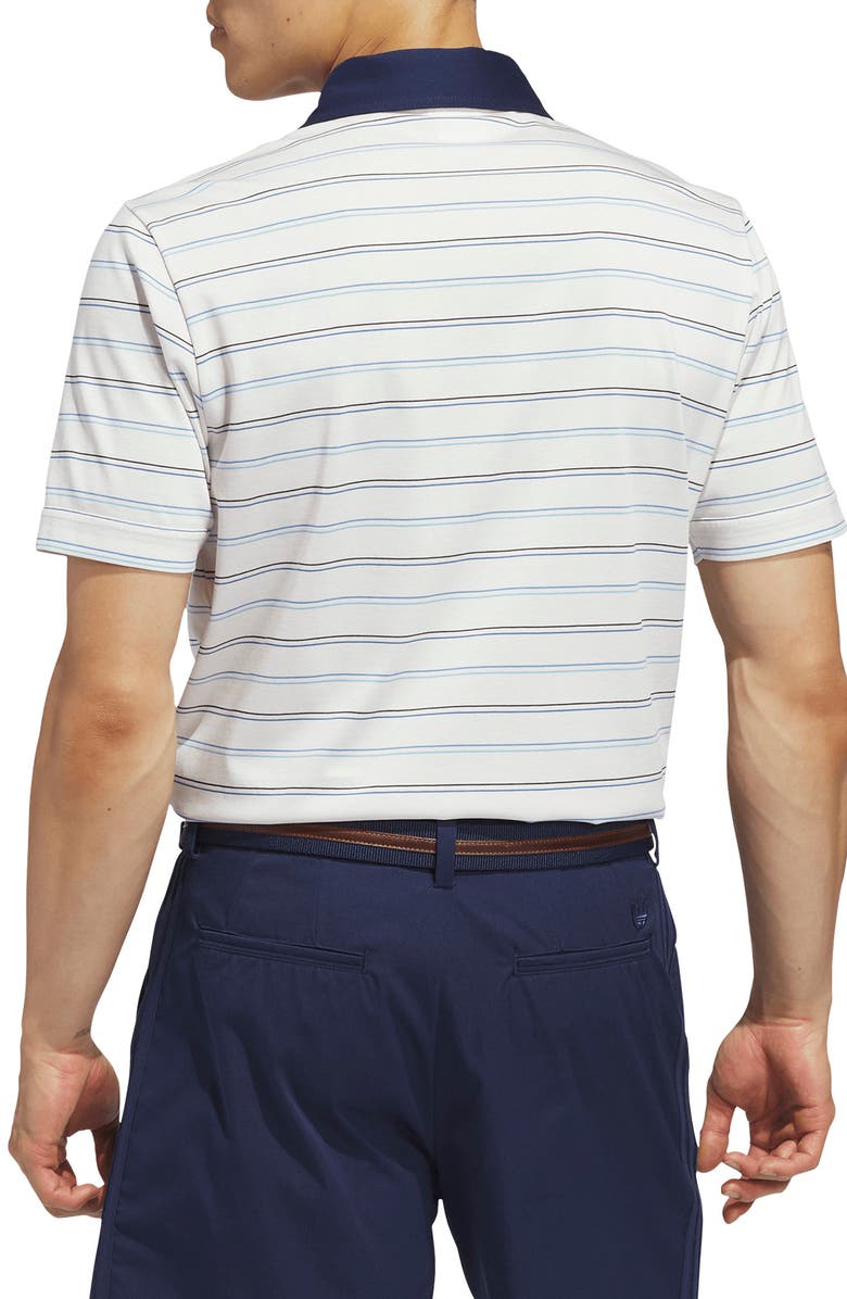 adidas Stripe Golf Polo, Alternate, color, Chalk White