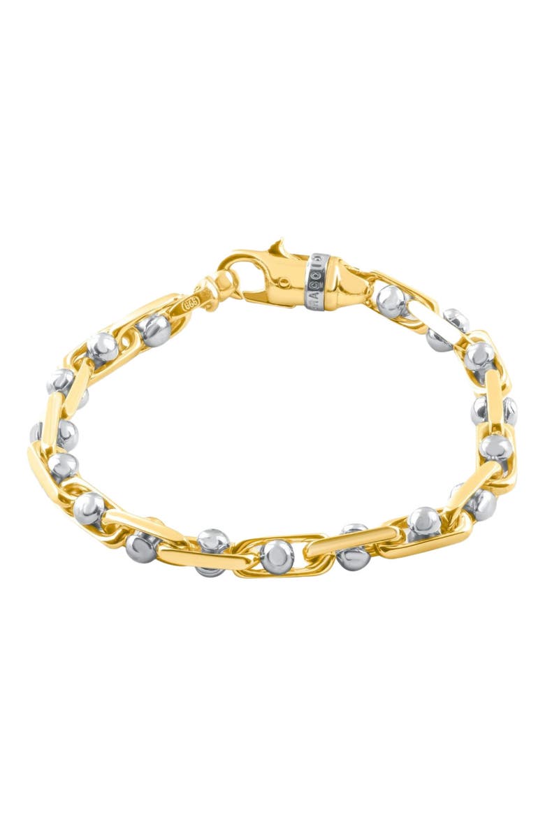 Men's Mariner Solid 14k Gold 27.9gram Designer Two Tone 6mm Heavy Masculine Bracelet 8.5", Main, color, 14k White /Yellow Gold