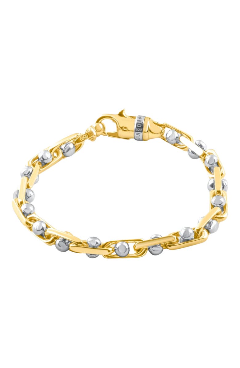 Bliss Diamond Men's Mariner Solid 14k Gold 27.9gram Designer Two Tone 6mm Heavy Masculine Bracelet 8.5", Main, color, 