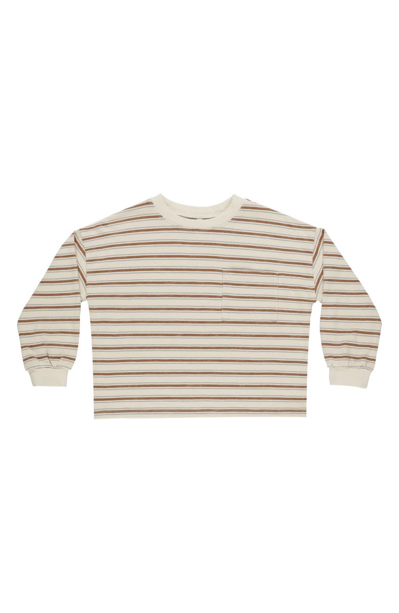 Rylee + Cru Relaxed Cotton T-Shirt, Main, color, Saddle Stripe