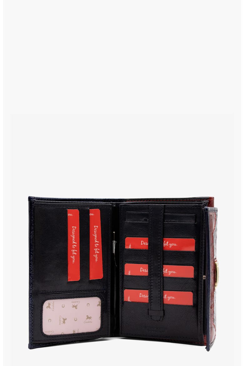 Honor Leather Wallet 205, Alternate, color, Navy / White / Red