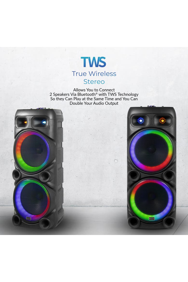 Dual 12 Inch Party Speaker with TWS, Alternate, color, Black