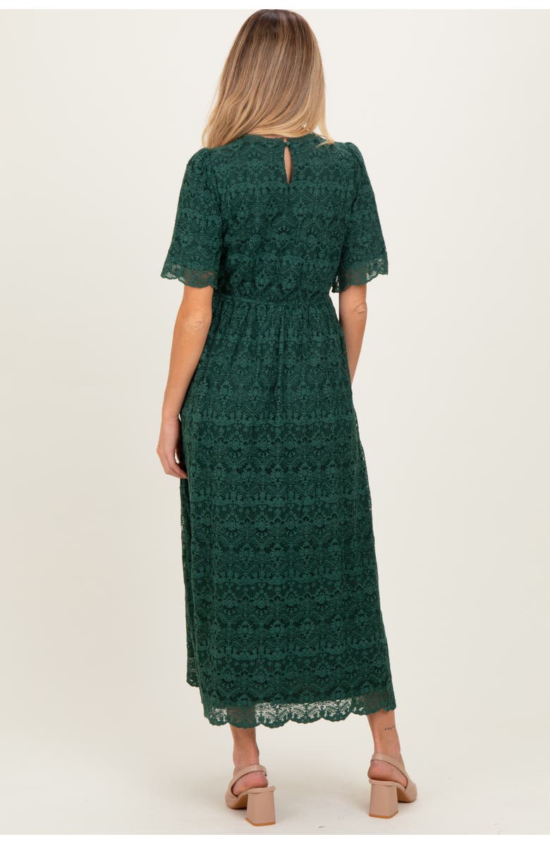PinkBlush Floral Lace Midi Dress, Alternate, color, Forest Green