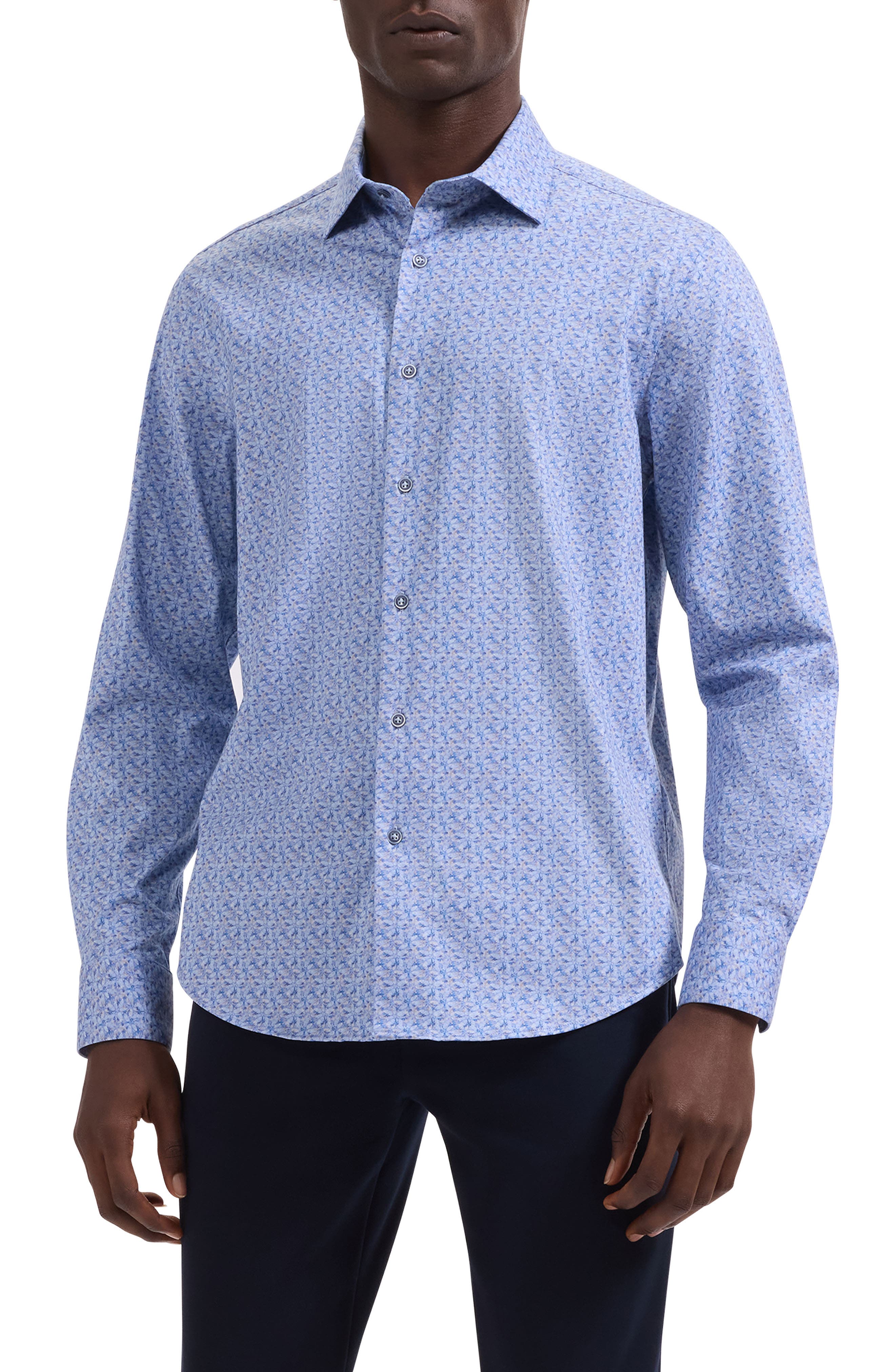Jimmy OoohCotton Floral Print Button-Up Shirt