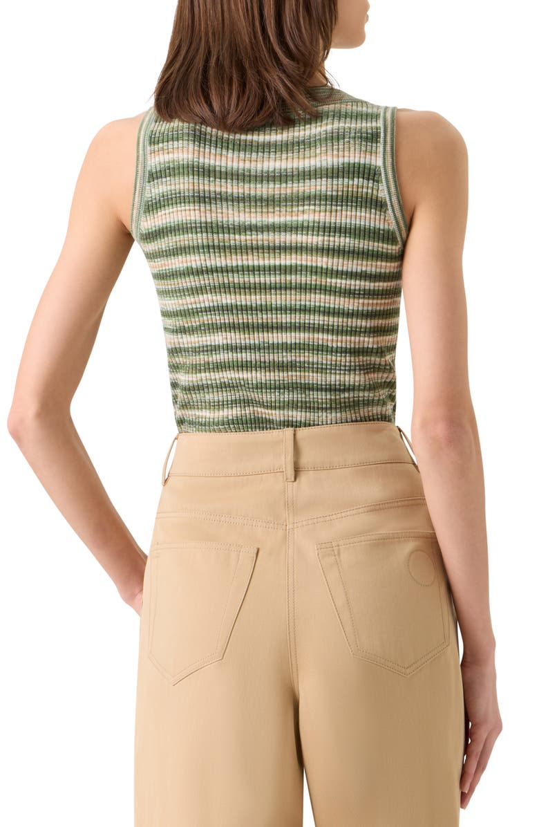 Akris punto Space Dye Merino Wool Rib Sweater Tank, Alternate, color, Green-Multicolor