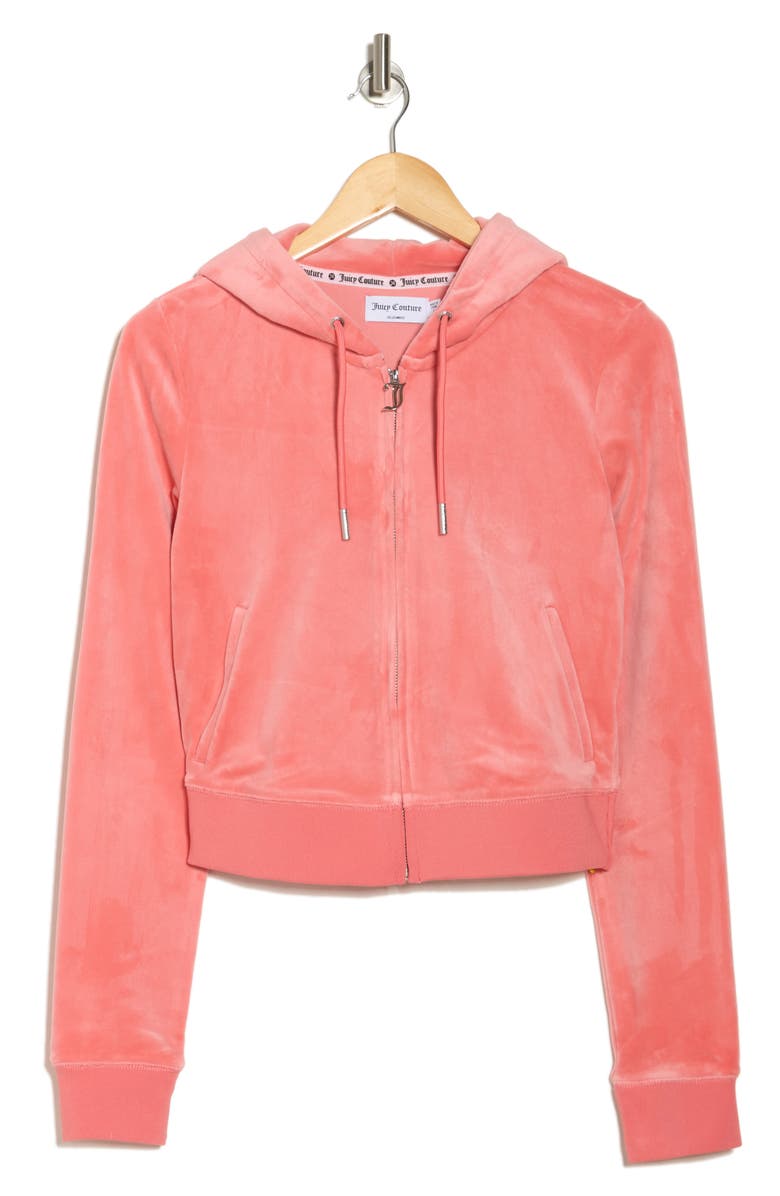 Juicy Couture Heritage Velour Zip-Up Hoodie, Alternate, color,