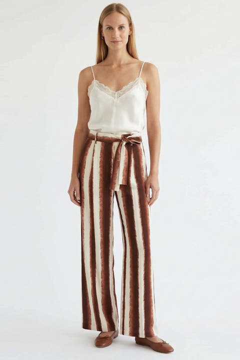 Striped Wide Leg Regular Pants