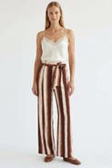 Exquise Striped Wide Leg Regular Pants