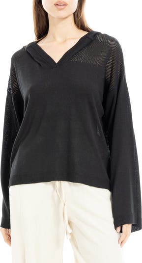 Pointelle Hooded Sweater