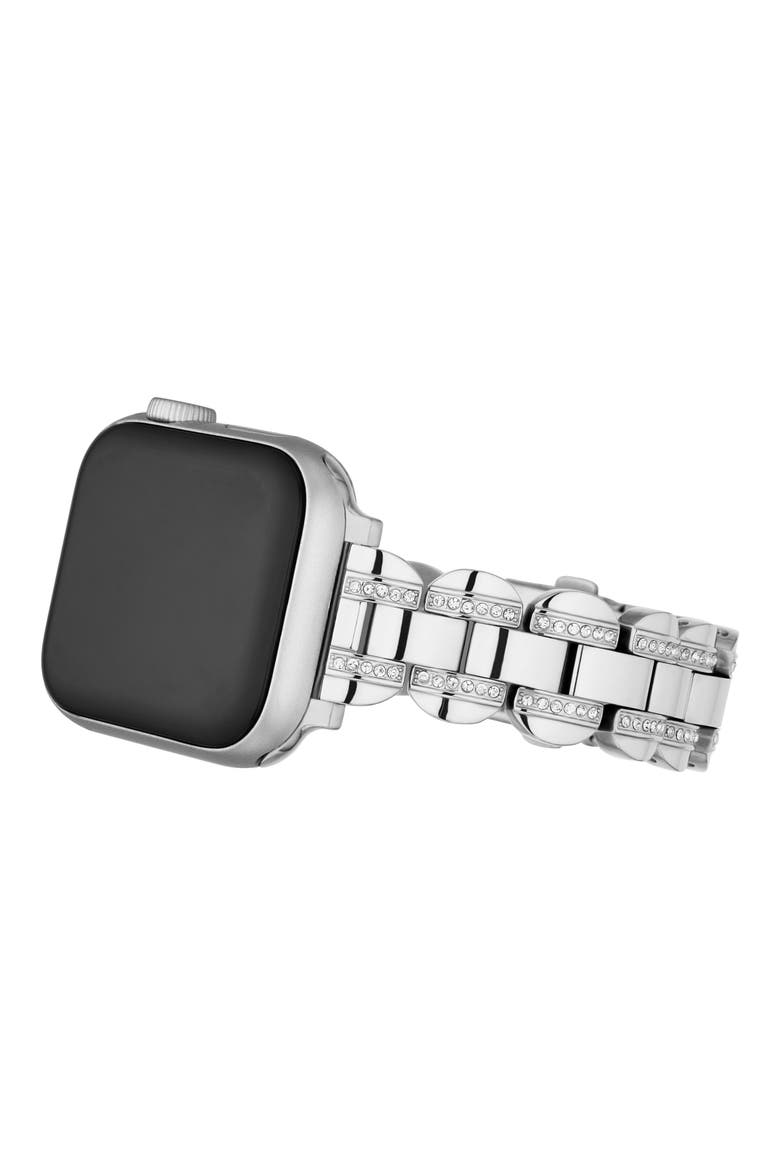 scallop 16mm Apple Watch® pavé bracelet watchband, Alternate, color, STAINLESS