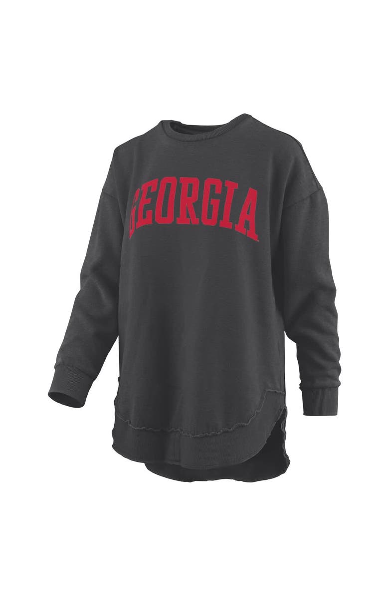 PRESSBOX Women's Pressbox  Black Georgia Bulldogs Melange Poncho Vintage Fleece Long Sleeve Pullover Sweatshirt, Alternate, color, Black