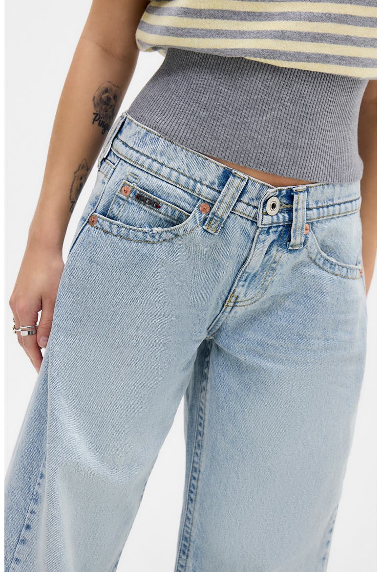 Kayla Low Rider Wide Leg Jeans, Alternate, color, BLEACH