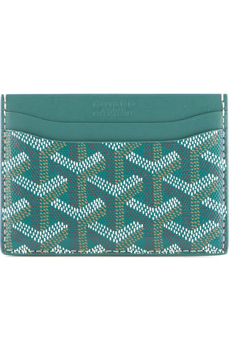 Pre-Owned Goyard Saint Sulpice Card Holder Coated Canvas, Main, color, Green